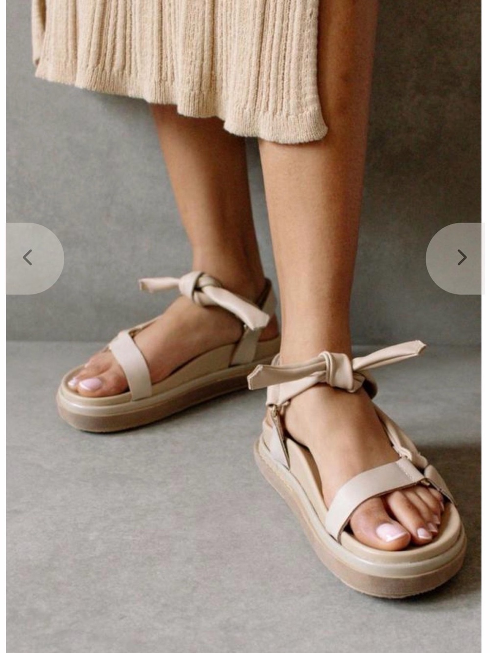 ALOHAS Tied Together Sandals | Stone Beige Leather | Made in Spain